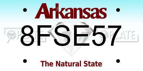 8FSE57 Arkansas License Plate