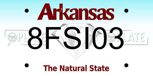 8FSI03 Arkansas License Plate