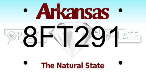 8FT291 Arkansas License Plate