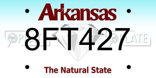 8FT427 Arkansas License Plate
