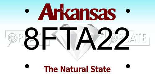8FTA22 Arkansas License Plate
