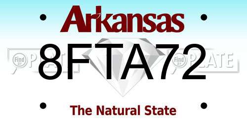 8FTA72 Arkansas License Plate