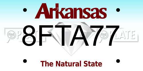 8FTA77 Arkansas License Plate