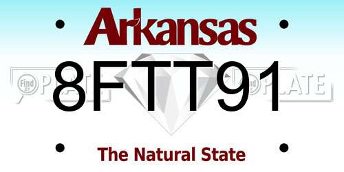8FTT91 Arkansas License Plate