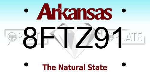 8FTZ91 Arkansas License Plate