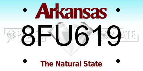 8FU619 Arkansas License Plate