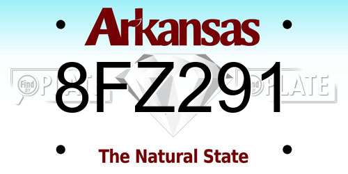8FZ291 Arkansas License Plate