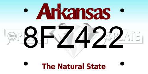 8FZ422 Arkansas License Plate