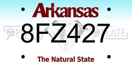 8FZ427 Arkansas License Plate