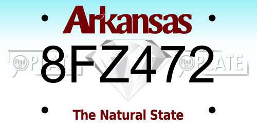 8FZ472 Arkansas License Plate