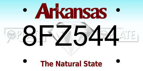 8FZ544 Arkansas License Plate