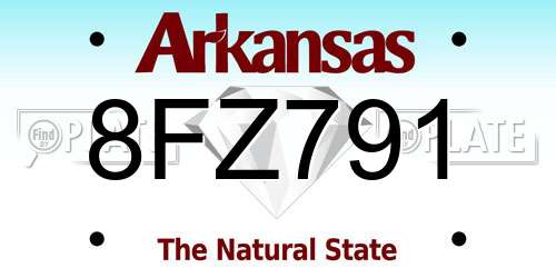 8FZ791 Arkansas License Plate