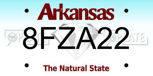 8FZA22 Arkansas License Plate