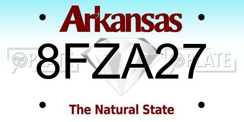 8FZA27 Arkansas License Plate