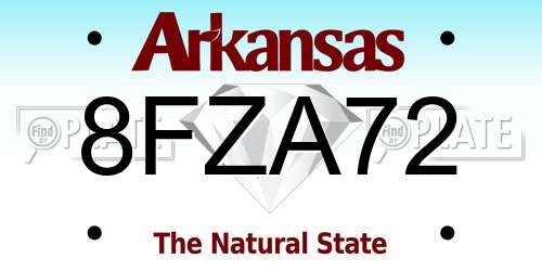 8FZA72 Arkansas License Plate