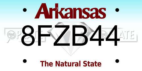 8FZB44 Arkansas License Plate