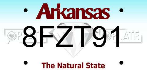 8FZT91 Arkansas License Plate