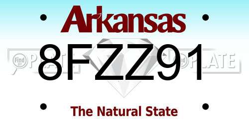 8FZZ91 Arkansas License Plate