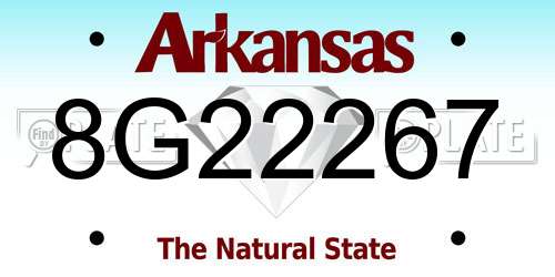 8G22267 Arkansas License Plate