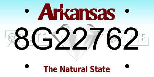 8G22762 Arkansas License Plate
