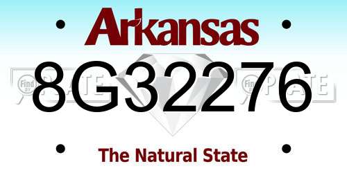 8G32276 Arkansas License Plate