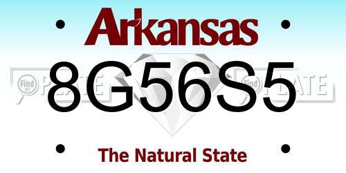 8G56S5 Arkansas License Plate