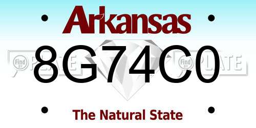 8G74C0 Arkansas License Plate