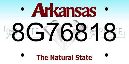 8G76818 Arkansas License Plate