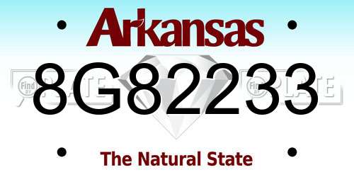 8G82233 Arkansas License Plate
