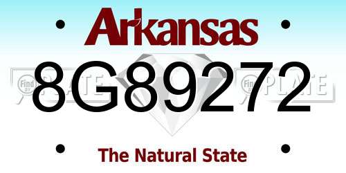 8G89272 Arkansas License Plate