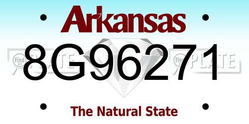 8G96271 Arkansas License Plate