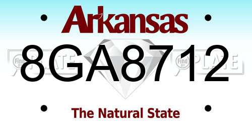8GA8712 Arkansas License Plate