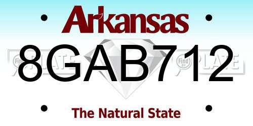 8GAB712 Arkansas License Plate