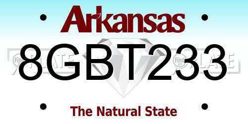 8GBT233 Arkansas License Plate