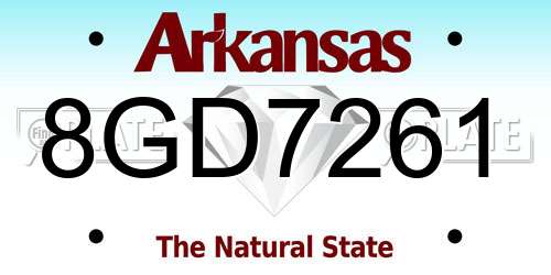 8GD7261 Arkansas License Plate