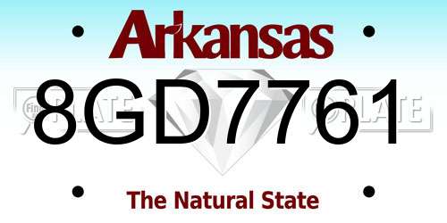 8GD7761 Arkansas License Plate
