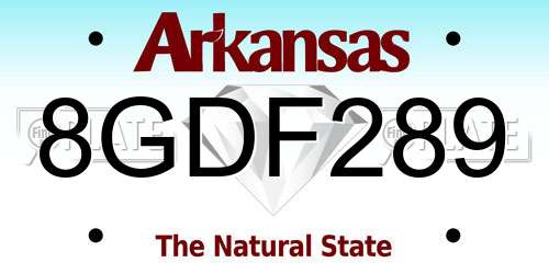 8GDF289 Arkansas License Plate