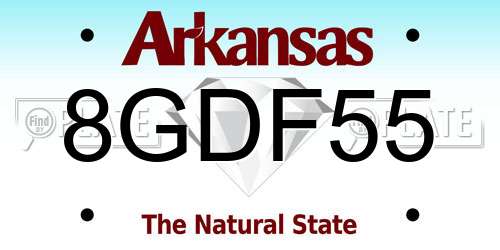 8GDF55 Arkansas License Plate