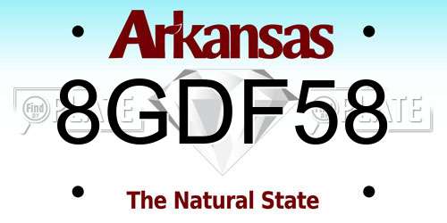 8GDF58 Arkansas License Plate