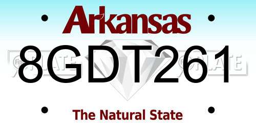 8GDT261 Arkansas License Plate