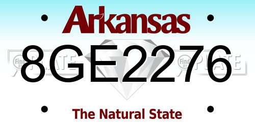 8GE2276 Arkansas License Plate