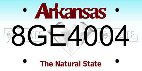 8GE4004 Arkansas License Plate