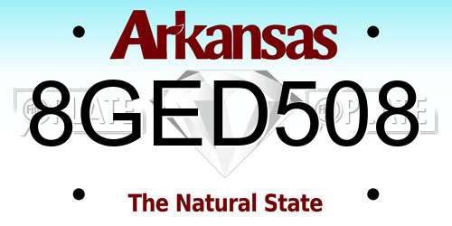 8GED508 Arkansas License Plate