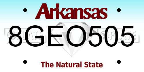 8GEO505 Arkansas License Plate