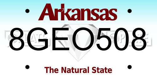 8GEO508 Arkansas License Plate