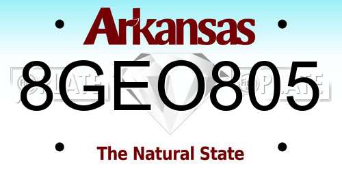 8GEO805 Arkansas License Plate