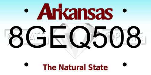 8GEQ508 Arkansas License Plate