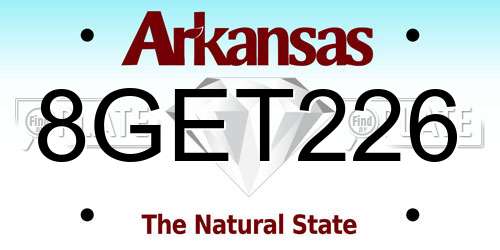 8GET226 Arkansas License Plate