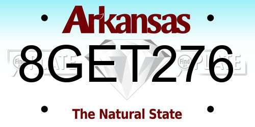 8GET276 Arkansas License Plate