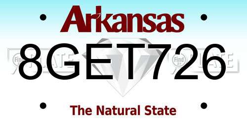 8GET726 Arkansas License Plate